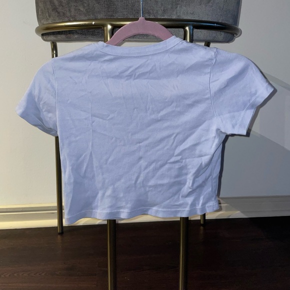 John Galt light blue short sleeve crop top - Picture 2 of 3